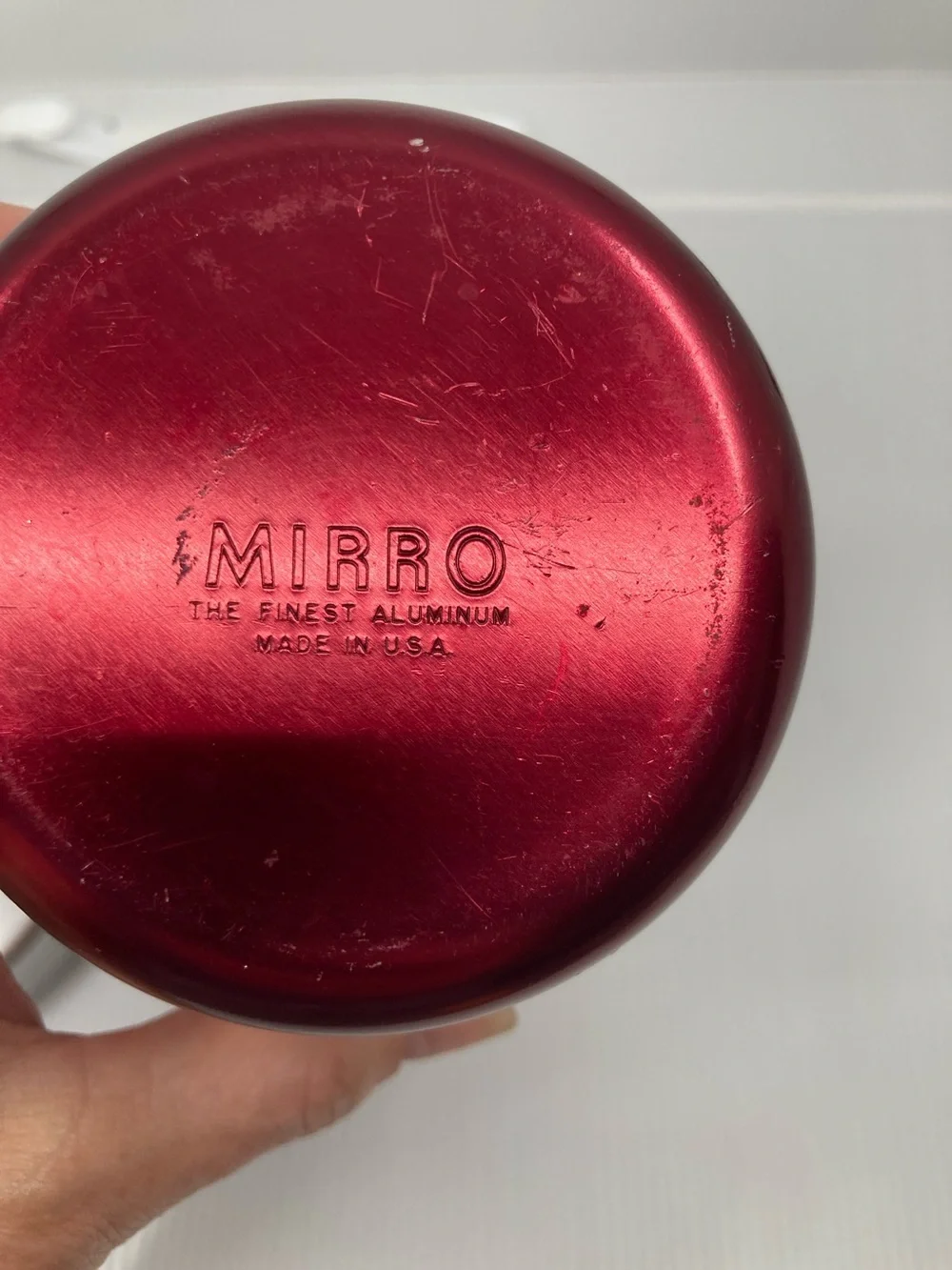 Vintage Mid-Century Red Anodized Aluminum Cocktail Shaker Retro Atomic Barware